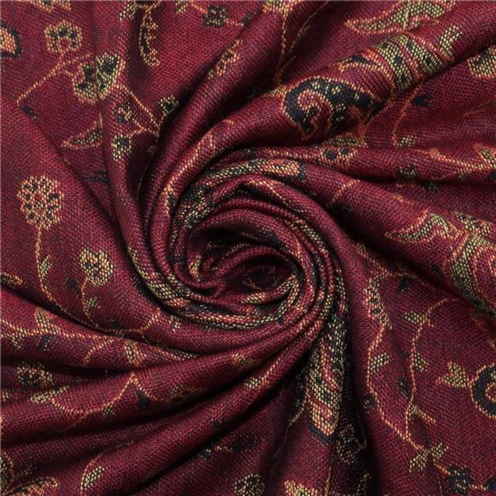Two Tone Paisley Pashmina Shawl Wrap Scarf Women's Soft  Jacquard Scarves - Picture 5 of 6